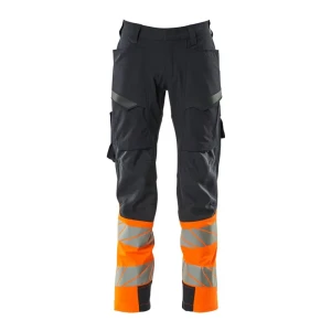 Mascot Pantalones De Trabajo Accelerate Safe 19379 Big Thigh Pockets Dark Navy / Hi-Vis Orange 60