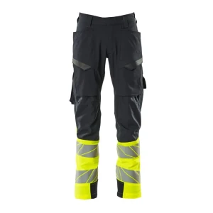 Mascot Pantalon De Travail Accelerate Safe 19379 Big Thigh Pockets Dark Navy / Hi-Vis Yellow 54