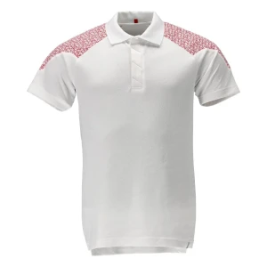 Mascot Polo De Manga Corta Food & Care 20083 White / Traffic Red 5XL
