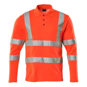 Mascot Polo à Manches Longues Safe Classic 18283 Hi-Vis Red 3XL
