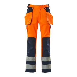 Mascot Pantalones De Trabajo Safe Compete 09131 Hanging Pockets Big Hi-Vis Orange / Navy 60