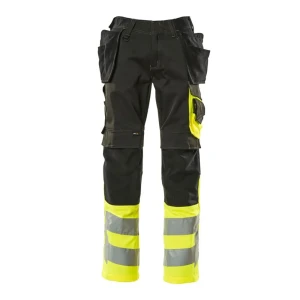 Mascot Pantalon De Travail Safe Supreme 17531 Hanging Pockets Big Black / Hi-Vis Yellow 54