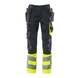 Mascot Pantalon De Travail Safe Supreme 17531 Hanging Pockets Big Dark Navy / Hi-Vis Yellow 52