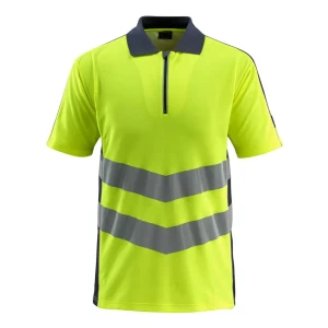Mascot Polo à Manches Courtes Safe Supreme 50130 Hi-Vis Yellow / Dark Navy 2XL