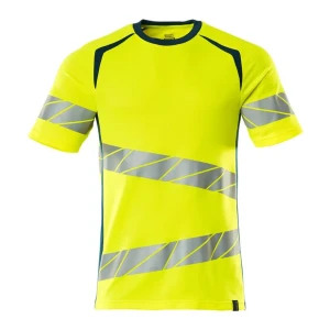 Mascot T-shirt à Manches Courtes Accelerate Safe 19082 Hi-Vis Yellow / Dark Petroleum 5XL