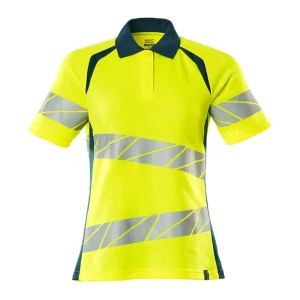 Mascot Polo De Manga Corta Para Mujer Accelerate Safe 19093 Hi-Vis Yellow / Dark Petroleum XS