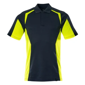 Mascot Polo à Manches Courtes Accelerate Safe 22083 Dark Navy / Hi-Vis Yellow 3XL