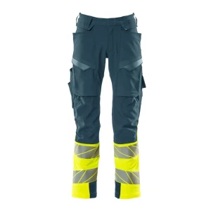 Mascot Pantalones De Trabajo Accelerate Safe 19179 Dark Petroleum / Hi-Vis Yellow 48
