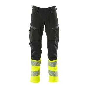 Mascot Pantalones De Trabajo Accelerate Safe 19879 Black / Hi-Vis Yellow 46