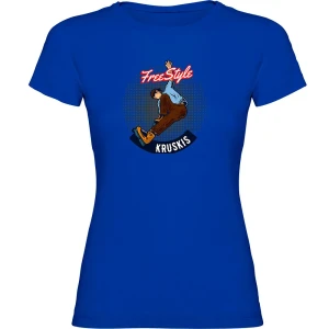 Kruskis T-shirt à Manches Courtes Freestyle Rollers Royal Blue 2XL Femme