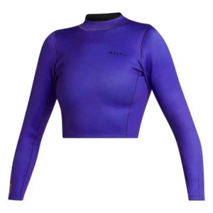 Mystic T-shirt Thermique à Manches Longues Lunar Crop Top 2mm Purple L Femme