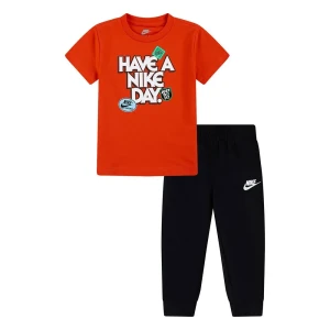 Nike Kids Ensemble à Manches Courtes Soa Fleece Black 18 Mois Garçon