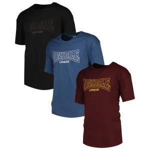 Lonsdale T-shirt à Manches Courtes Beanley Black / Navy / Oxblood 3XL