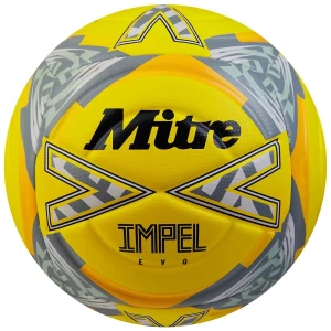Mitre Ballon De Football Impel Evo Fluo Yellow / Black / Circular Grey 5 unisex