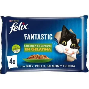 Purina Selección De Vegetales Fantásticos Felix 4x85g Snack Para Gatos 12 Unidades Multicolor One Size