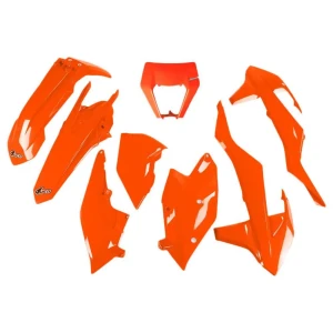 Ufo Kit De Plásticos Ktm Exc/exc-f 2017-2019 With Headlight Ktkit523-fflu Fork Protectors & Neon Orange One Size