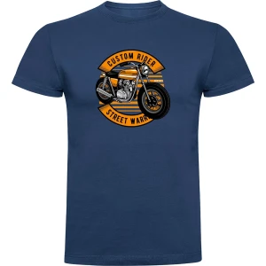 Kruskis Camiseta De Manga Corta Custom Rider Denim Blue L