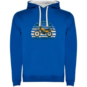 Kruskis Sudadera Con Capucha Two Stroke Bicolor Royal Blue / White 3XL