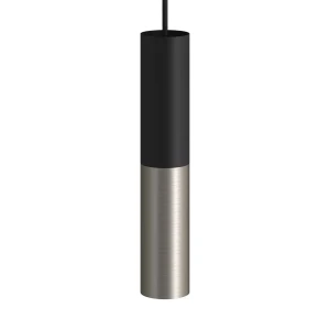 Creative Cables Spot Tub-e14 Double Tube Métallique. Avec Double Anneau De Support De Lampe Black / Satin Titanium One Size