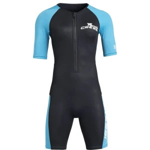 Cressi Shorty De Manga Corta Para Mujer Tiburon 2 Mm Black / Aquamarine M