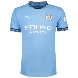Puma T-shirt à Manches Courtes Domicile Manchester City Fc Authentic 24/25 Team Light Blue / Marine Blue M Homme,Femme