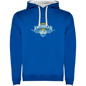 Kruskis Sudadera Con Capucha American Two Colour Royal Blue / White 2XL