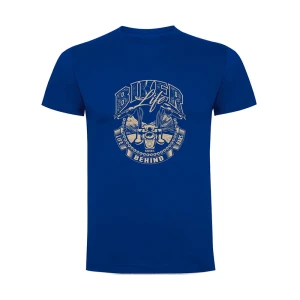 Kruskis Camiseta De Manga Corta Biker Life Royal Blue 2XL