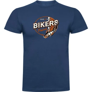 Kruskis Camiseta De Manga Corta Bikers Power Denim Blue XL