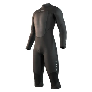 Mystic Shorty à Manches Longues Avec Fermeture éclair Au Dos Brand Flatlock 3/2mm Black / Black M Homme