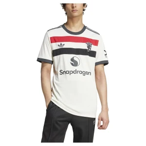 Adidas T-shirt à Manches Courtes Manchester United 24/25 3 Stripes Off White S Homme