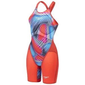 Speedo Bañador De Competición Con Espalda Abierta Fastskin Lzr Pure Valor 2.0 Kneeskin Flame Red / Picton Blue UK 23