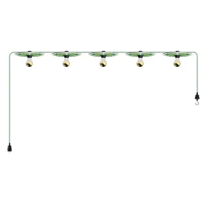 Creative Guirnalda Sistema Lumet ´maioliche´ Con Cable Textil5 Portalámparas Y Pantallasgancho Y Enchufe Negro-con Bulb 7.5 M Majolica Yellow / Green