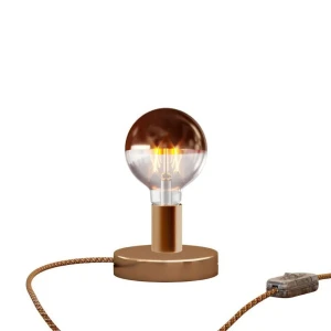 Creative Lámpara De Mesa Posaluce Half Cup De Metal Con Enchufe Bipolar-interruptor Copper One Size