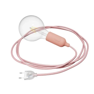 Creative Lámpara Serpiente Con Interruptor Y Enchufe Bipolar Con Bulb Silicona Salmon One Size