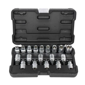 Jbm Maletín De Vasos Y Puntas Torx De 1/2´´ 19 Piezas Black / Green One Size