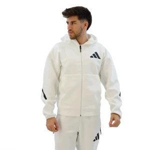 Adidas Sweat-shirt à Zip New Z.n.e White M Homme