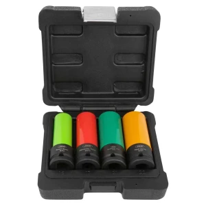 Jbm Juego De Llaves De Impacto De 1/2´´ Para Ruedas De Aleación 4 Piezas Black / Green One Size
