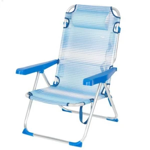Aktive 62672 Silla Plegable Multiposición 53x60x90 Cm Blue Stripes One Size