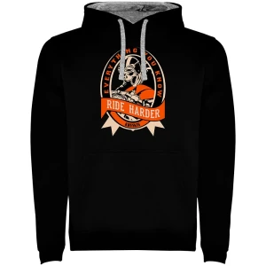 Kruskis Sudadera Con Capucha Ride Harder Two Colour Black / Grey S