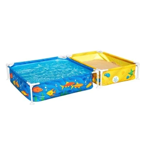 Bestway Piscine Tubulaire Amovible Carrée 561 Avec Bac à Sable