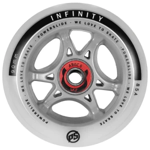 Powerslide Roues De Patins Infinity 90 Rtr Abec9/spacer 4 Unités Silver / Grey 90 mm / 85A unisex