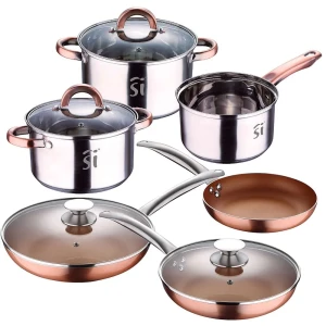 San Ignacio Juego De Utensilios De Cocina Onil Más Juego De 5 Sartenes De Aluminio Prensado 5 Piezas Chrome / Copper One Size