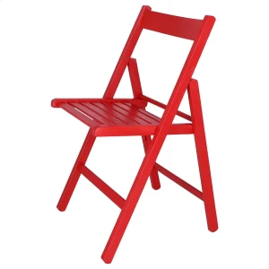 Wellhome Chaise Bas En Finition Bois De Hêtre 43x47x79 Cm Red One Size