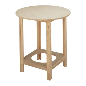 Wellhome Table Ronde De Brancard Avec Structure En Hêtre Finition Sans Vernis 60x60x75 Cm Natural One Size