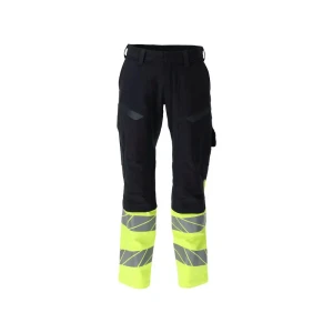 Mascot Pantalones Con Rodilleras Y Elásticos Dark Navy Blue / High Visibility Yellow 64