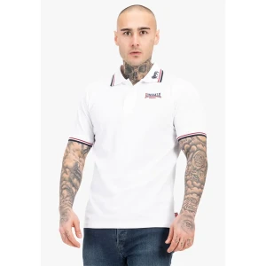 Lonsdale Polo à Manches Courtes Lion White / Dark Red / Navy L