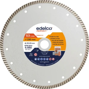 Edelco Disque Diamant Pour Plaques De Pierre S3 Turbo 230x22 Mm Grey One Size
