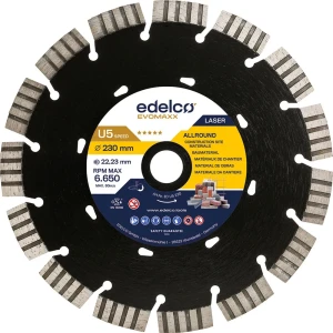 Edelco Disco De Diamante De Construcción Universal De Velocidad U5 180x22 Mm Grey One Size