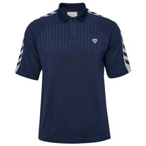 Hummel Polo à Manches Courtes Archive Loose Black Iris XS-S Homme,Femme