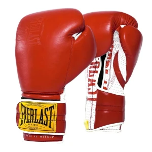 Everlast Gants De Boxe En Cuir Synthétique 1910 Sparring Hook&loop Red 14 oz